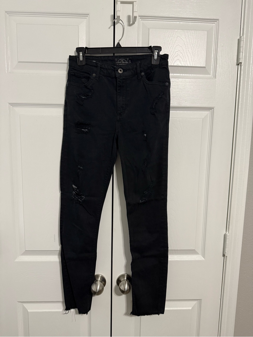 Lucky Brand Bridgette Black Distressed Skinny Jeans